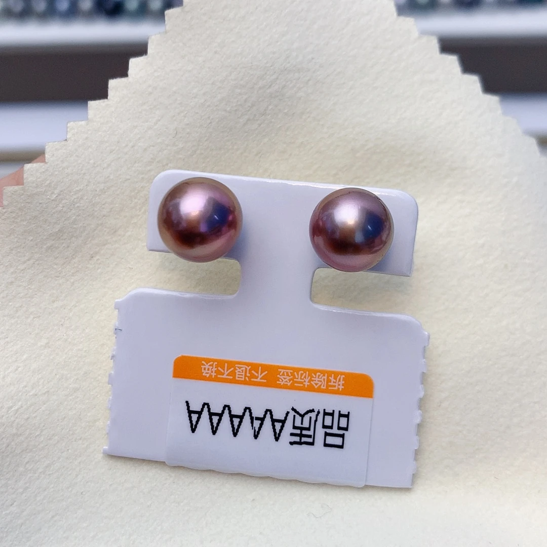 淡水珍珠耳饰银S925镶嵌w20