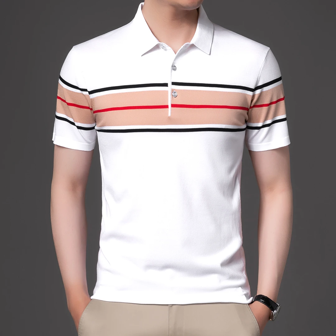 【专柜品质】2025夏季男士高档轻奢时尚百搭伊力特翻领短袖POLO衫