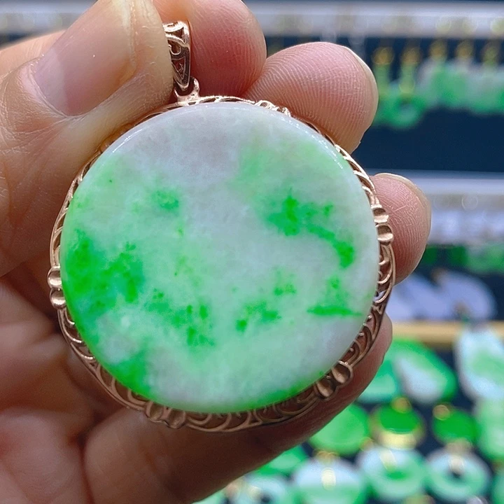 翡翠银S925镶嵌吊坠(不含链)吊坠