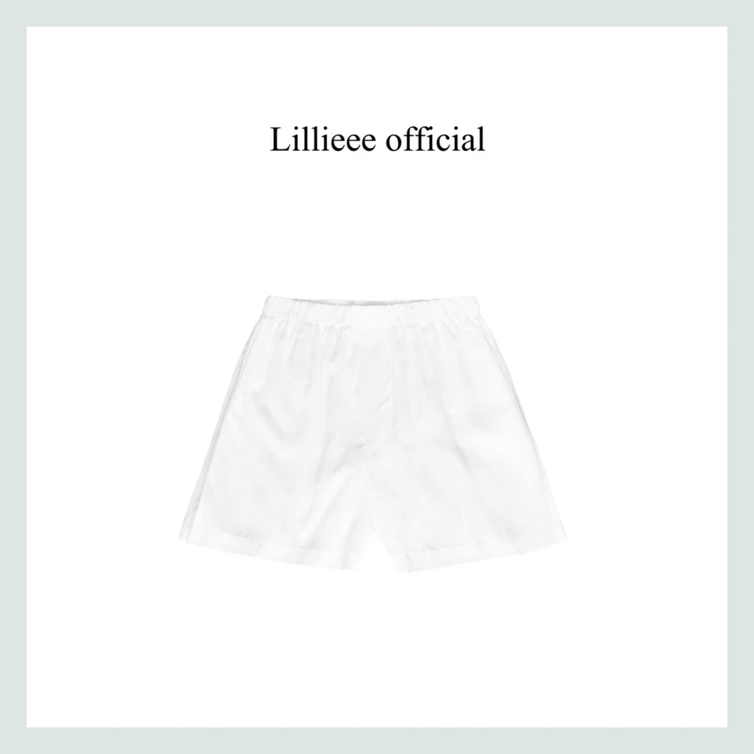 Lillieee-夏意 满分亚麻运动纯色春夏舒适百搭简约宽松休闲短裤