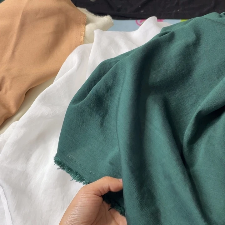 天丝（莱赛尔纤维）墨绿色棉麻1.5米