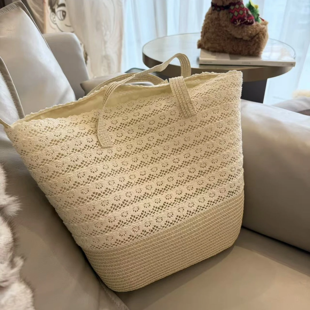 毛小兔2025夏季新款蕾丝编织包包单肩包
