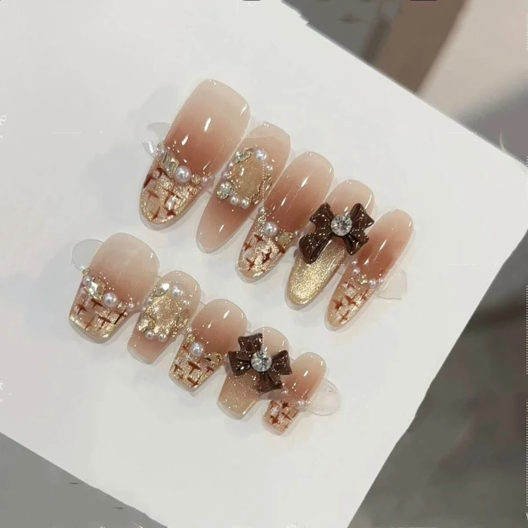 【可可小香】纯手工穿戴甲美甲气质感秋冬美甲10片装