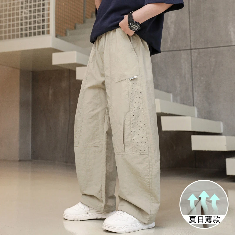 儿童装男童裤子夏薄款防蚊裤2025新款中大童夏装男孩夏季速干裤潮