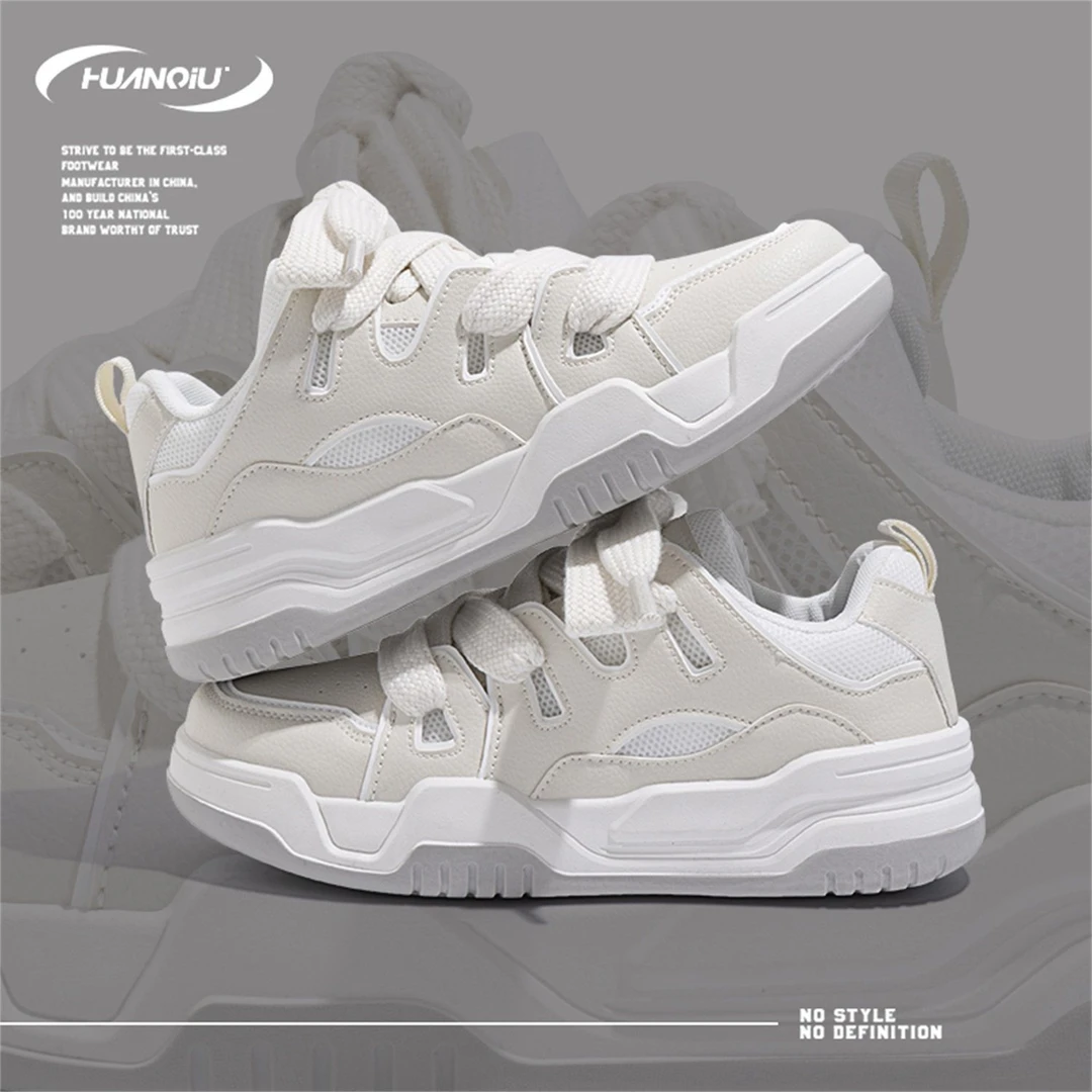 环球厚底板鞋男2025春季潮新款增高韩版流舒适学生日常设计小白鞋