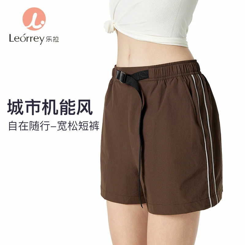 Leorrey/乐拉户外复古简约宽松工装裤跑步运动裤休闲短裤DK6189