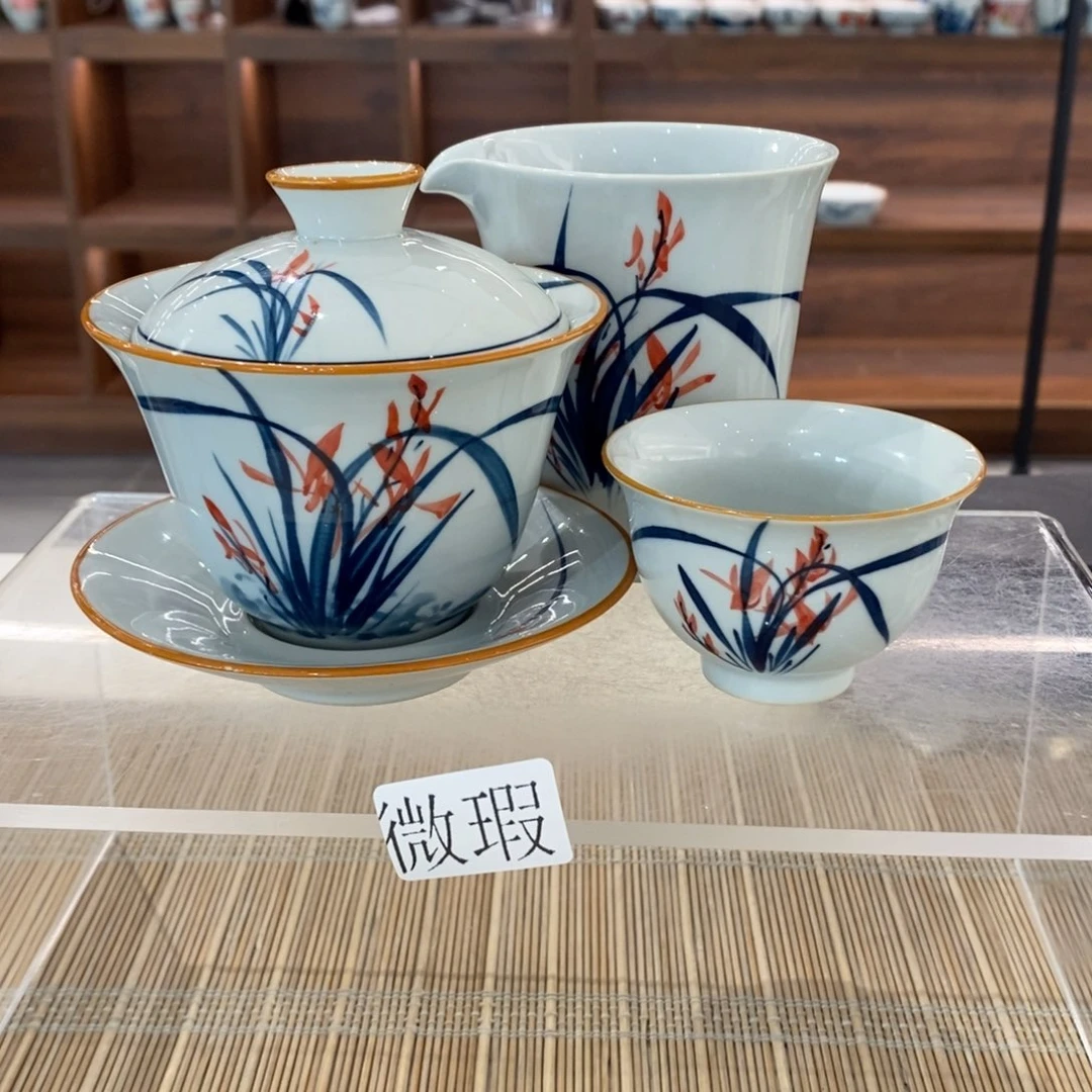 釉下彩老陶泥手工绘制