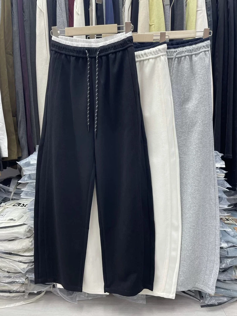 洁哥新品百搭显瘦抽绳阔腿裤