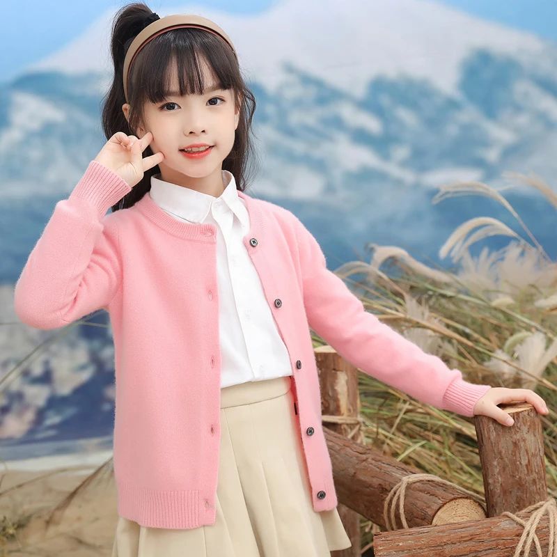 春秋开衫冬春秋装男童女童毛衣中国风纯色休闲风常规毛衣针织衫