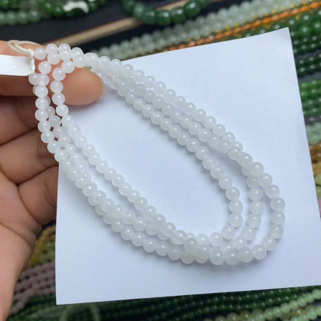 颈饰未镶嵌和田玉卡4和田白玉项链