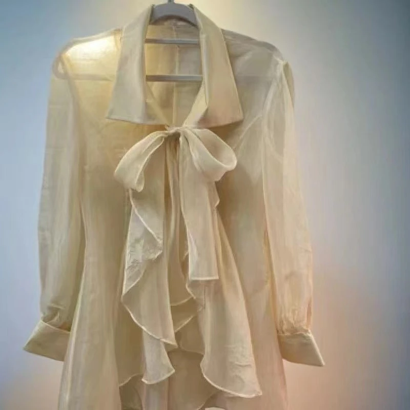 显瘦圆领提花春季长袖长款女士百搭休闲印花清冷新中式