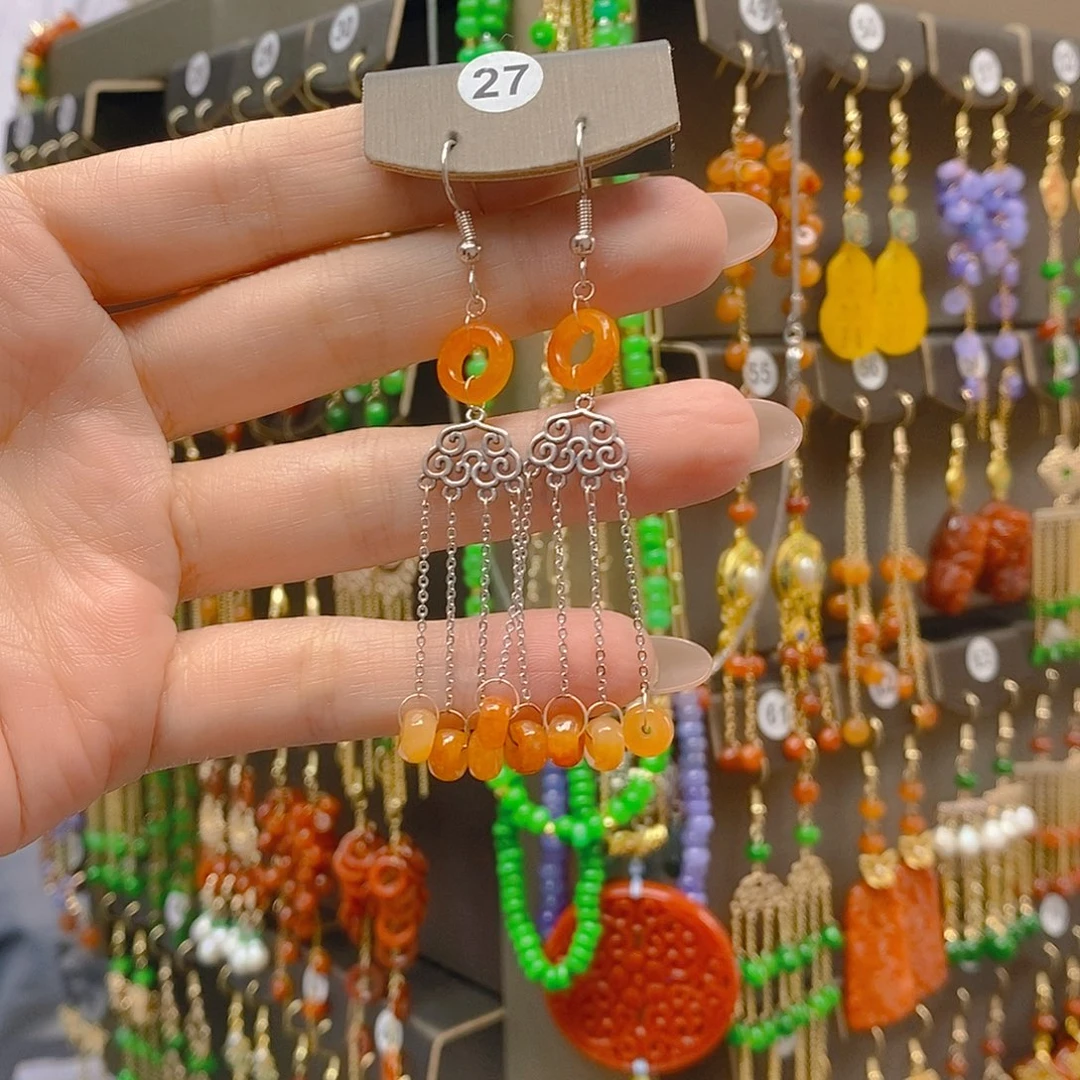 翡翠合金耳饰翡翠