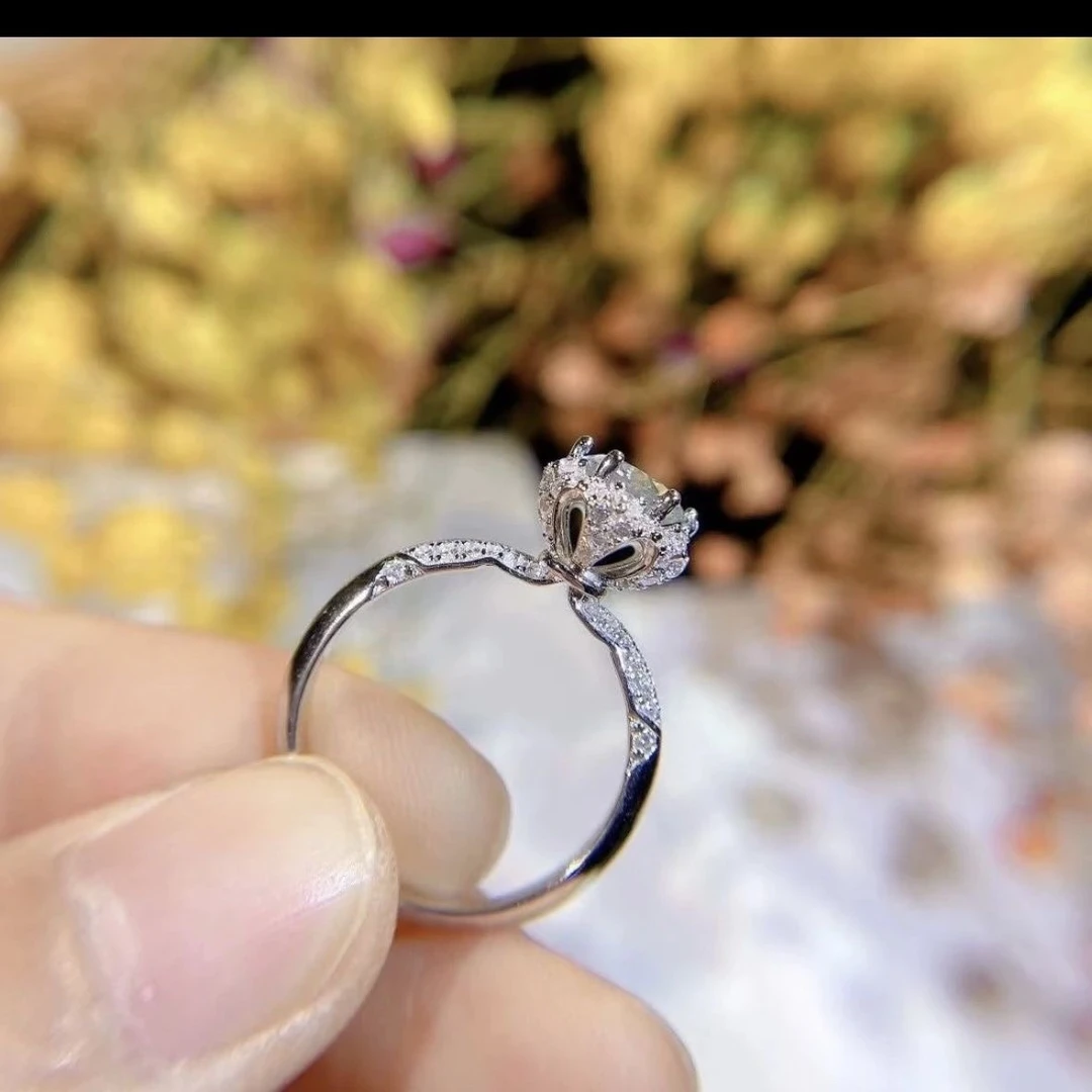 925银莫桑石银制品 【梦中婚礼】S925纯银时尚经典轻奢订婚婚戒女款