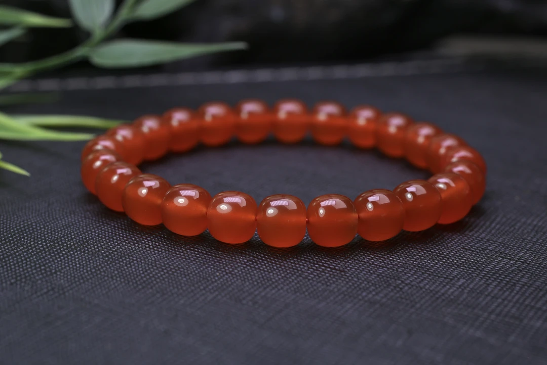 天然原矿无胶南红冰红8+老型单圈