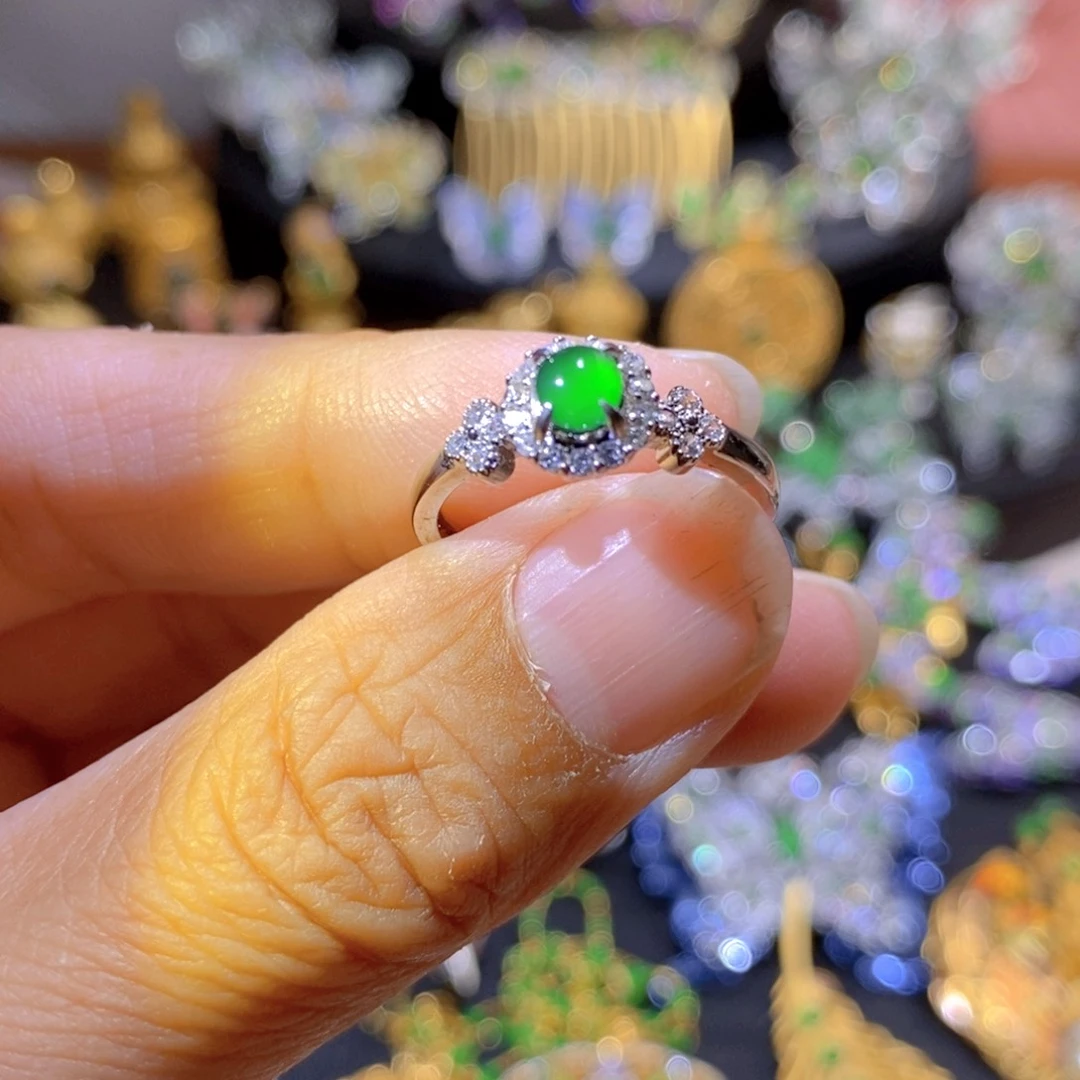 吊坠(不含链)银S925镶嵌翡翠