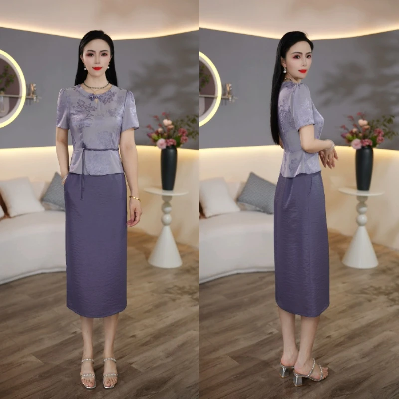 2025夏季新款连衣裙时尚洋气百搭气质高腰显瘦中长裙6179