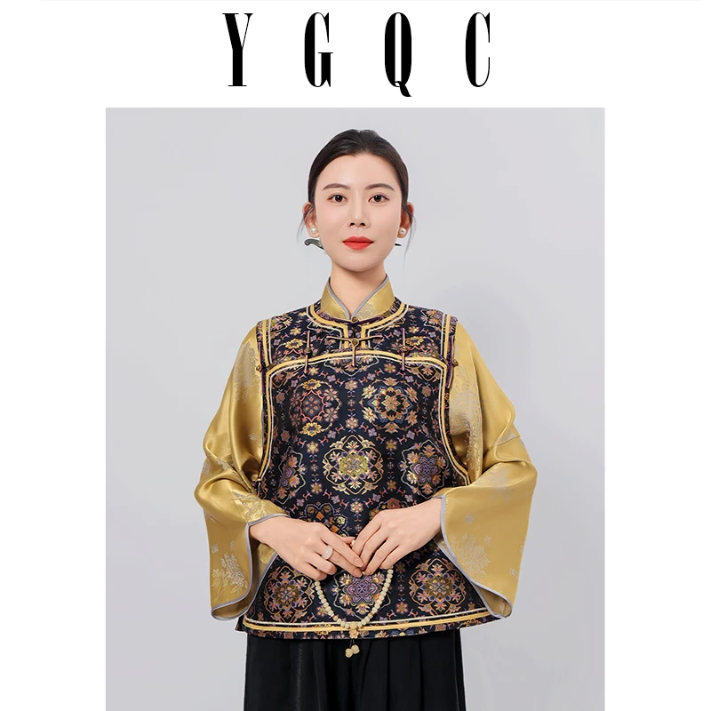 【岳光倾城】M29新中式2025早春新款中国风立领短款手工刺绣马甲