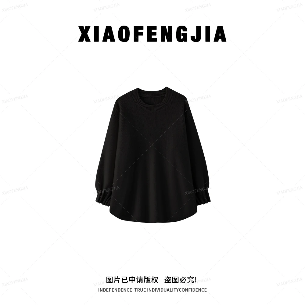 2025冬季新款【四季青小封家轻奢】慵懒风纯色冬季针织衫圆领B8839