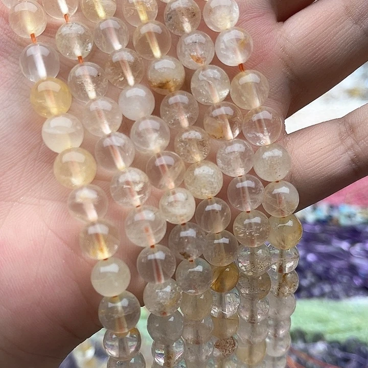未镶嵌玛瑙/玉髓珠宝半成品一条8mm左右黄胶花