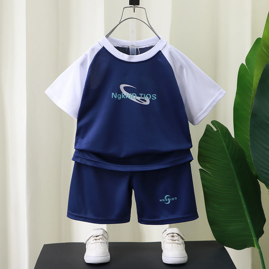 2025新款夏季儿童运动套装时尚潮流透气速干清爽舒适男女童运动款