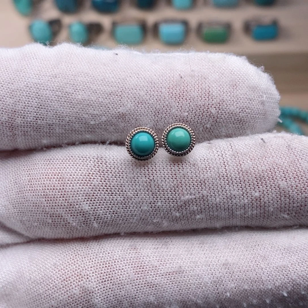 绿松石挂件银S925镶嵌