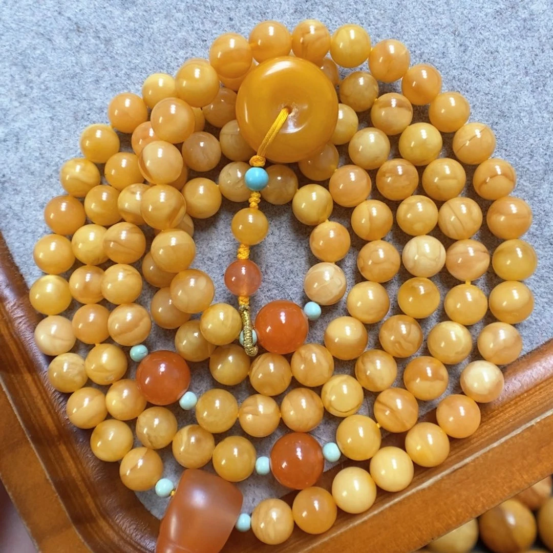 蜜蜡项链未镶嵌蜜蜡108