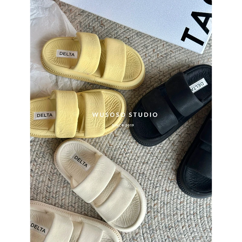 【soso】25ss｜双皮奶软呼呼厚底4.5cm踩屎感魔术贴凉鞋