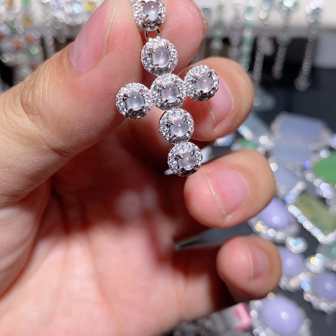 翡翠银S925镶嵌颈饰j j jk