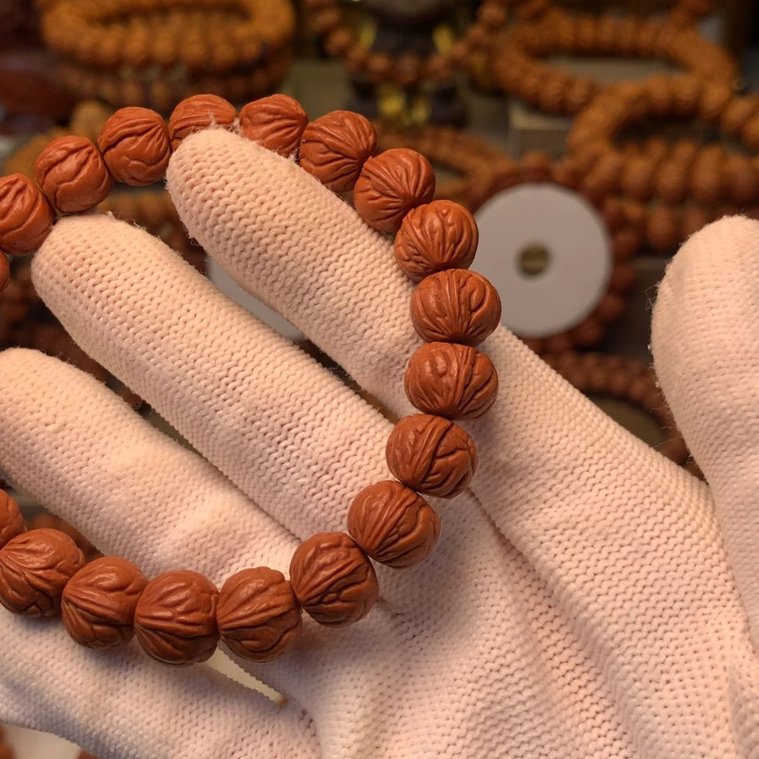 *****桃核手串秦岭龙纹