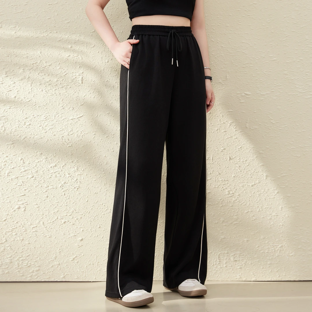 【休闲时尚裤子】纤莉秀W大码女装简约慵懒感舒适显瘦裤子QK1738