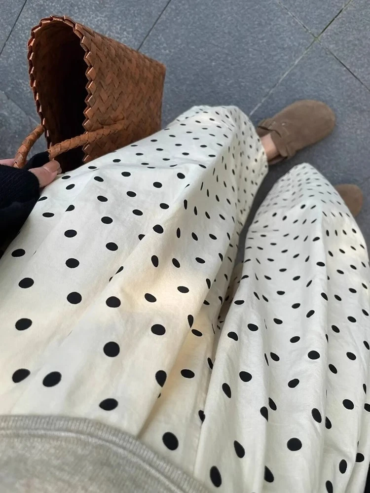 小个子波点山本裤女夏薄款阔腿休闲裤大码胖mm裤子显瘦日系气球裤