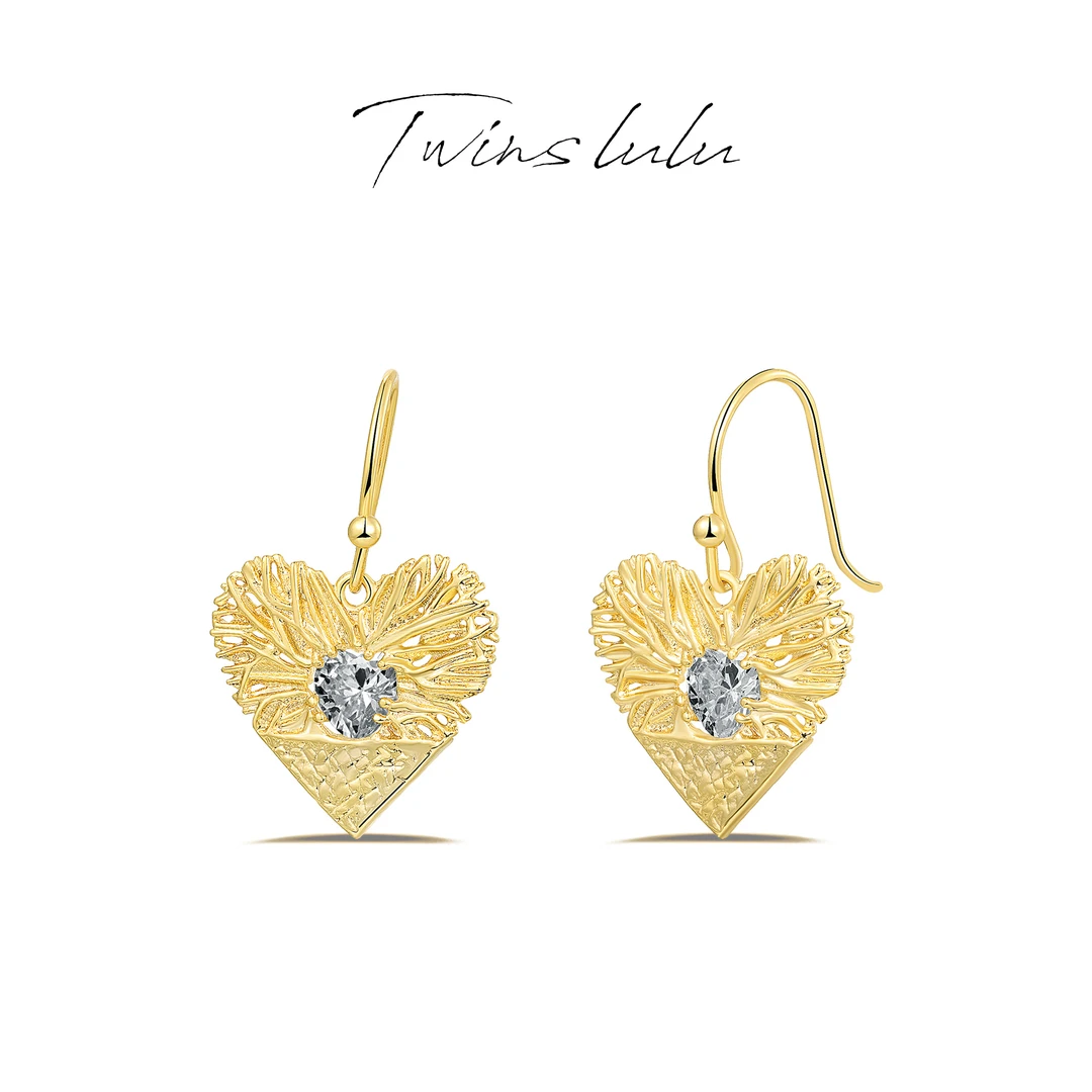 TWINS LULU流光风秋上新【520限定】ins时尚【动心】爱心耳环TSL1839