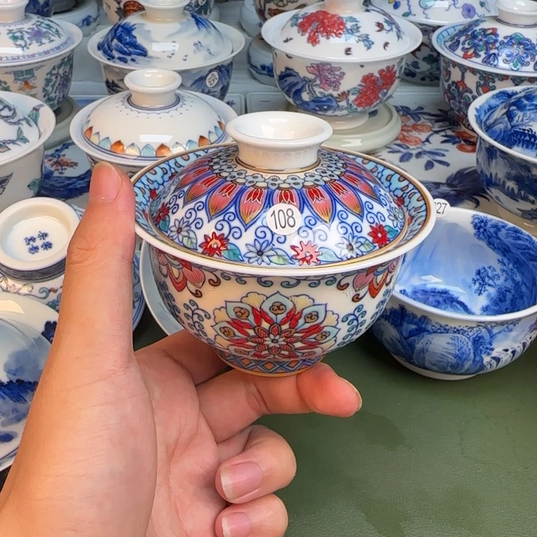 彦祖纯手工手绘茶具108