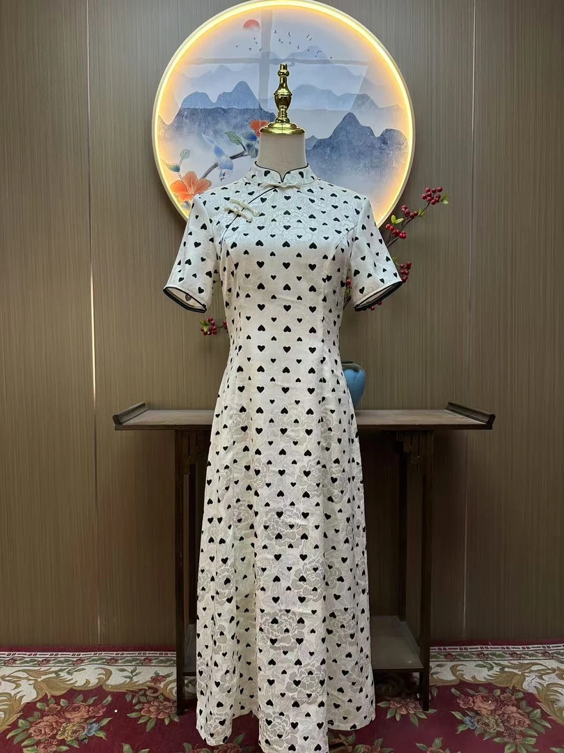 游园梦 蓝日常气质文艺国风优雅奥黛改良旗袍