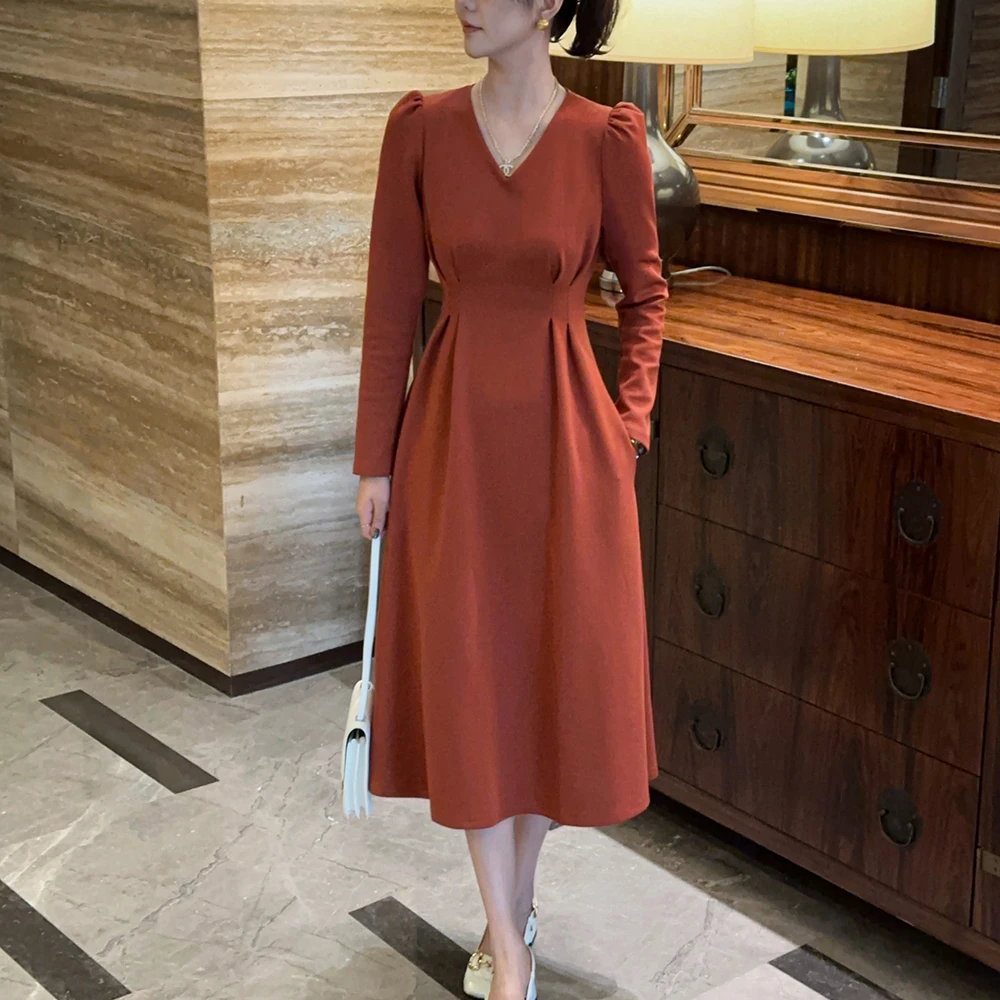 陌瑟MOSE【月光倾城】春季气质长袖赫本风小黑裙显瘦遮打底裙