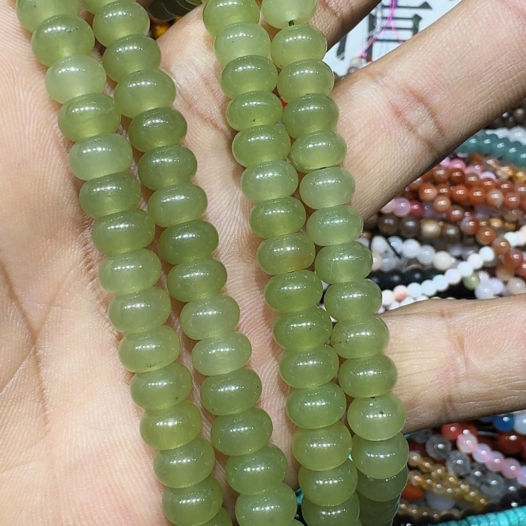 玛瑙/玉髓未镶嵌珠宝半成品清水玉车轮8x4mm一条