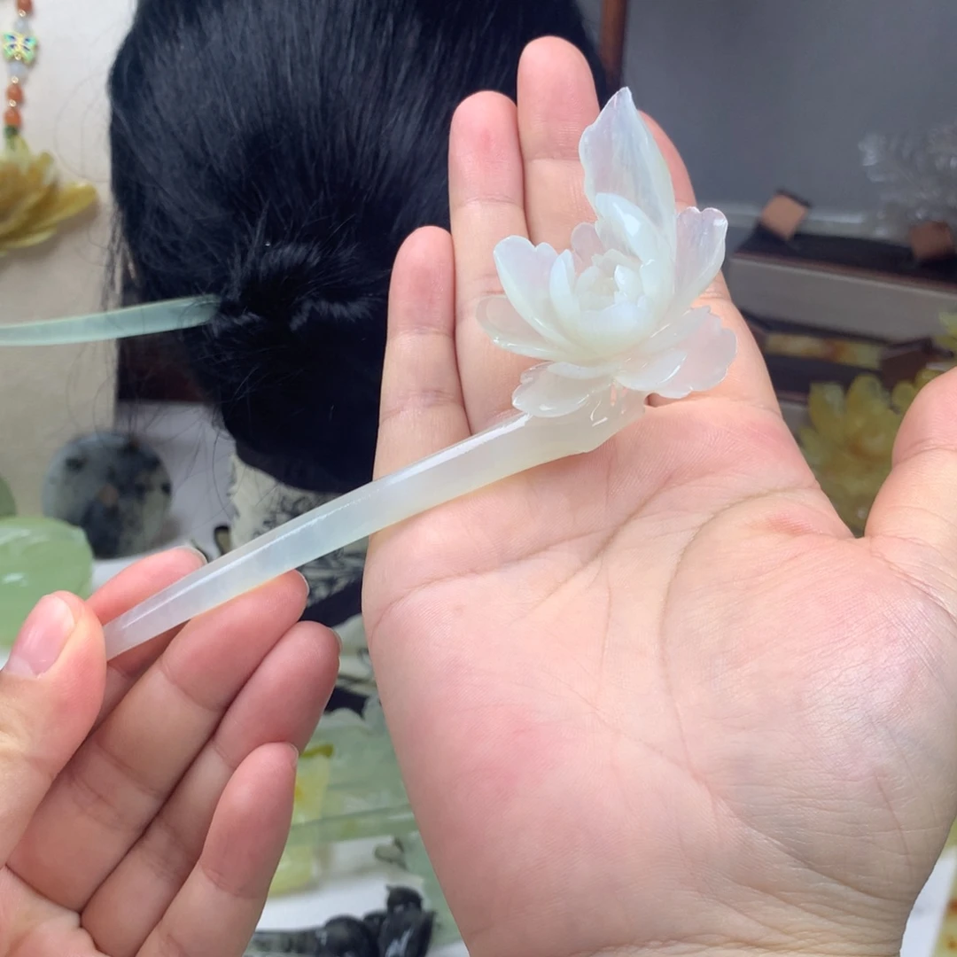 蛇纹石玉未镶嵌发簪