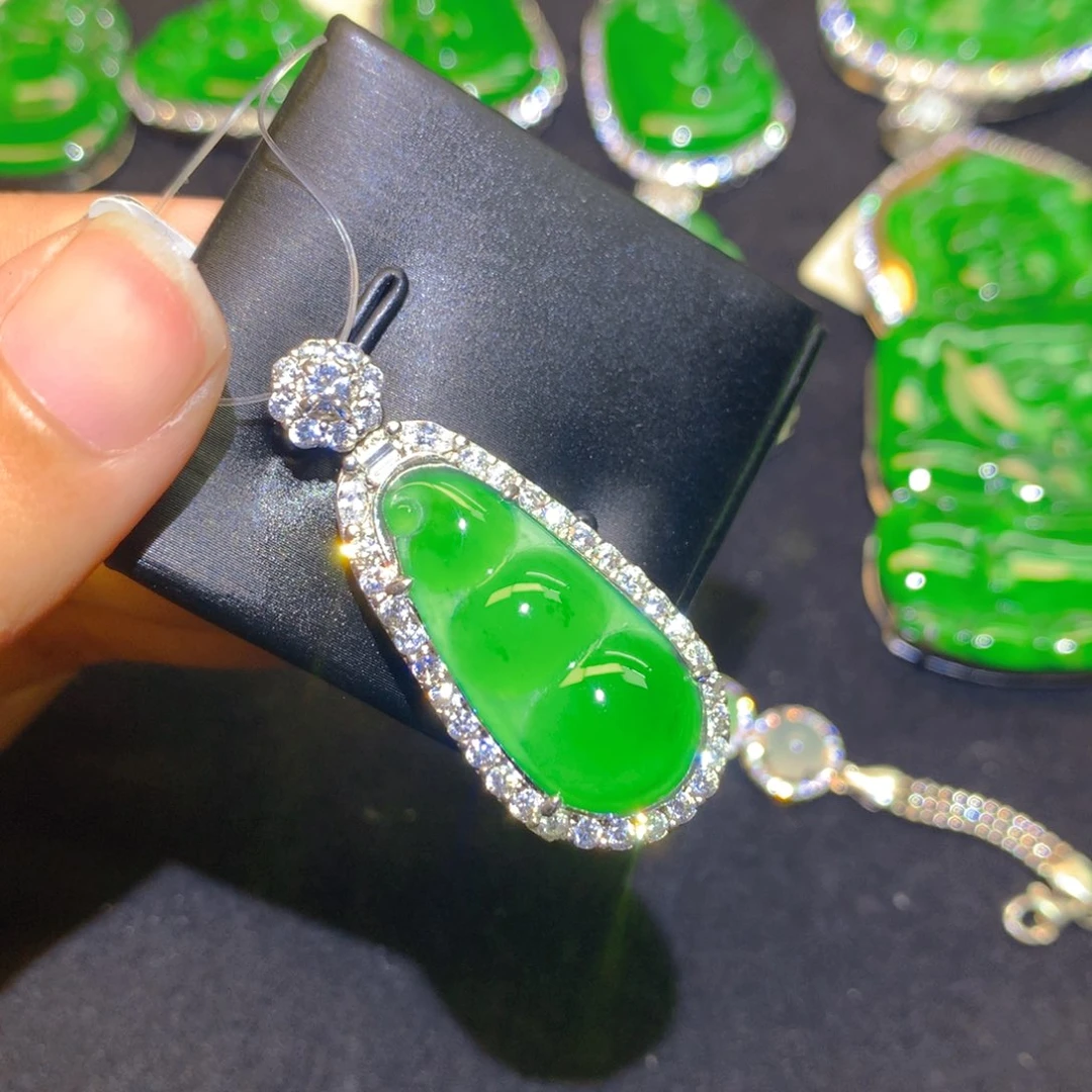 翡翠银S925镶嵌颈饰