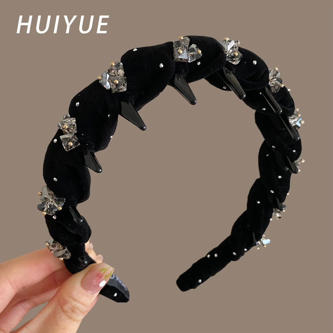 高级感水钻发箍女2025新款高颅顶头箍带齿防滑发卡头饰发带发饰