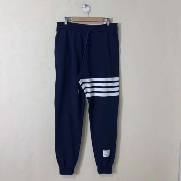 99新 THOMBROWNE tb藏青色经典爆款四道杠运动卫裤2码