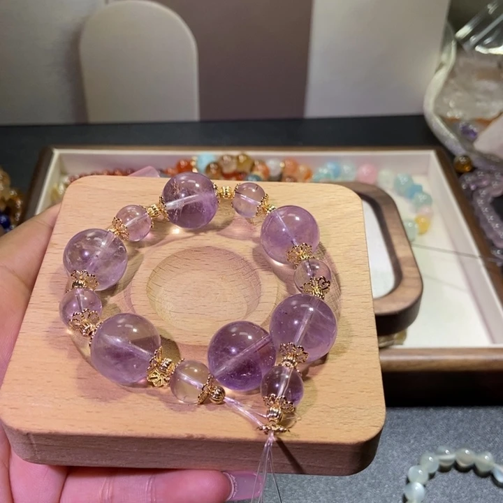 水晶手串未镶嵌李*喜紫水晶