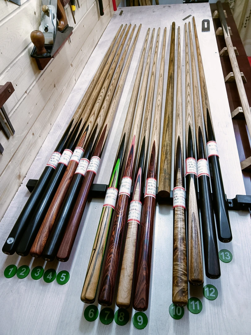 手工台球杆白蜡木前肢通透打感优质斯诺克球杆