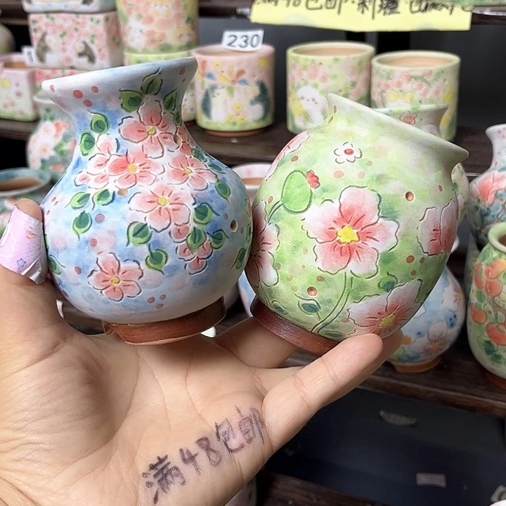 娜****手工制作多肉花盆