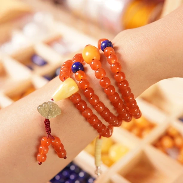 南红玛瑙老型珠108颗念珠 定制款