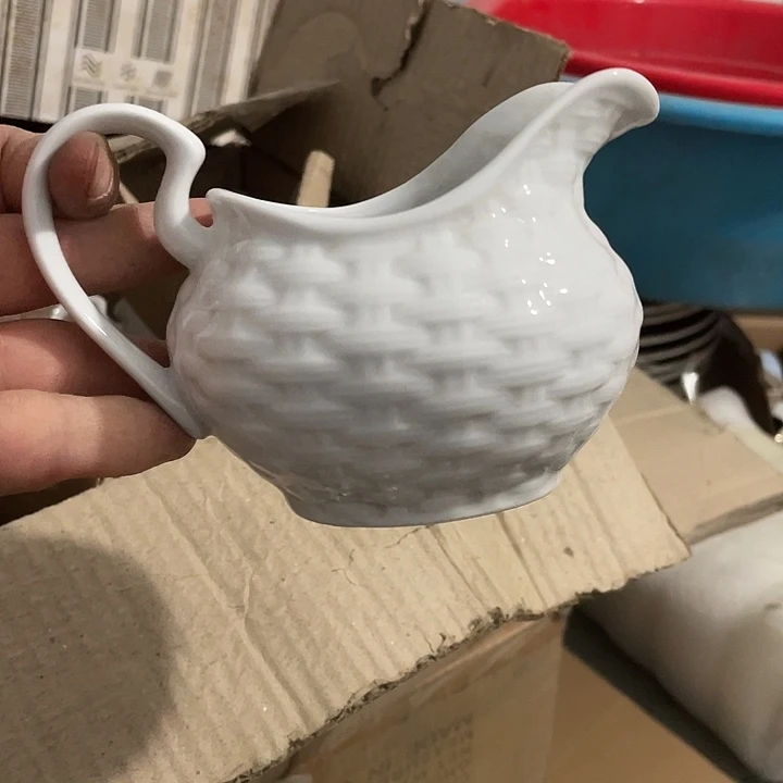 杯瓷片 草编奶缸一个