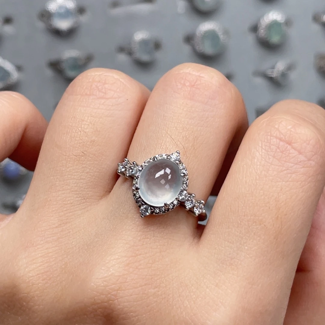 翡翠银S925镶嵌戒指