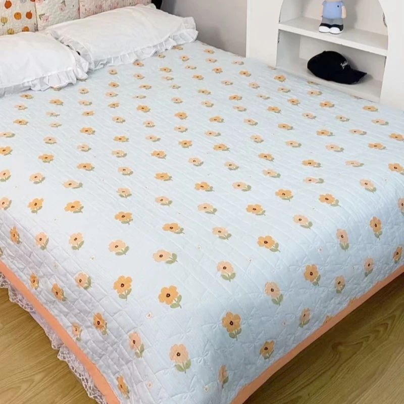 H2024新款四季印花床盖夹棉不滑床（花溪）