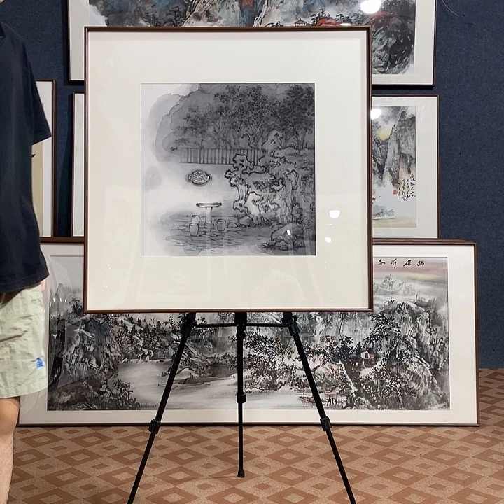 国画手绘作品带框