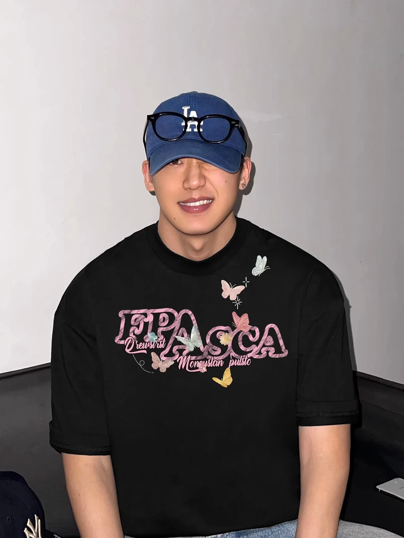 特大码300斤美式花卉印花纯棉袖宽松潮牌男女情侣短袖t恤体恤上衣