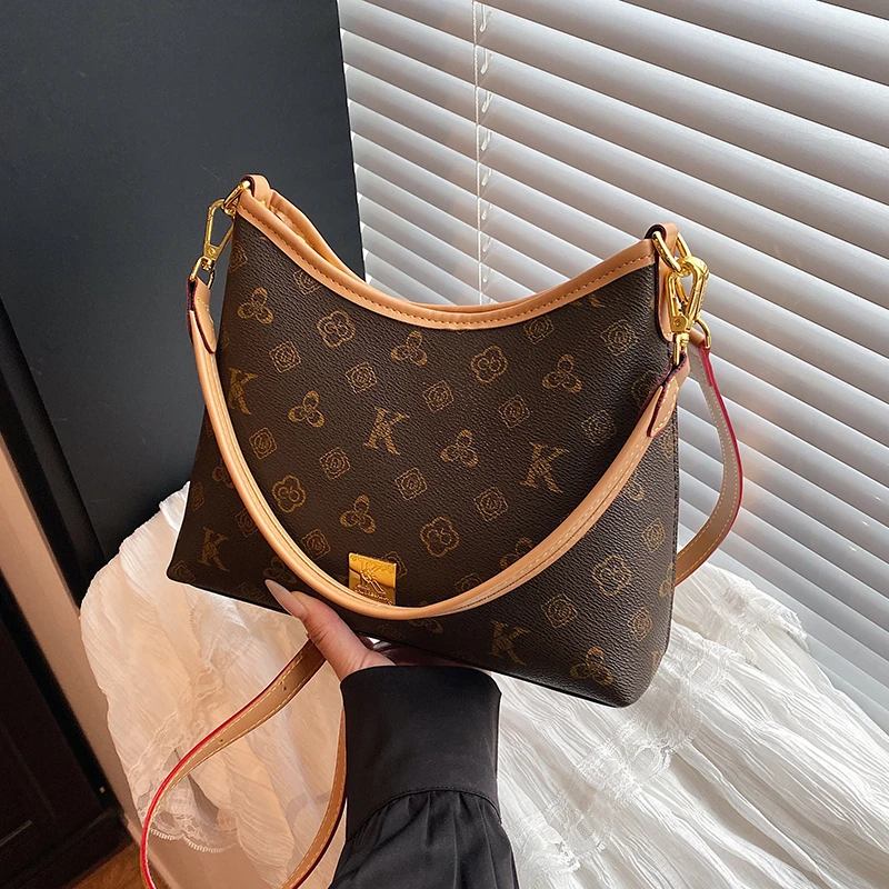 大容量腋下包包女2025新款时尚托特包高级感老花百搭单肩斜挎包女